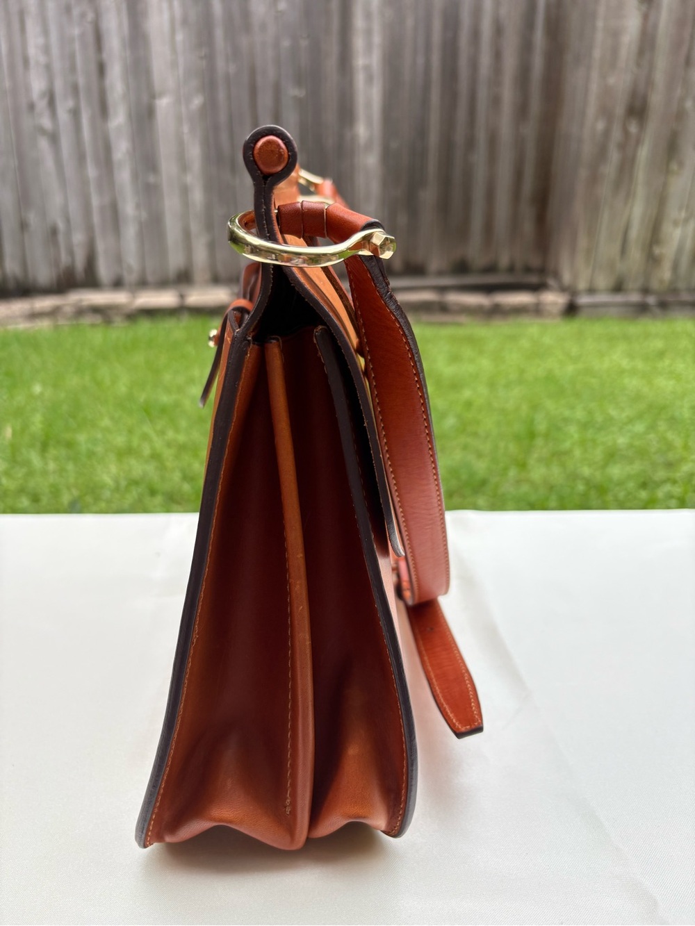 Dooney & Bourke Saddle Crossbody - Cognac Brown purse - Picture 8 of 9